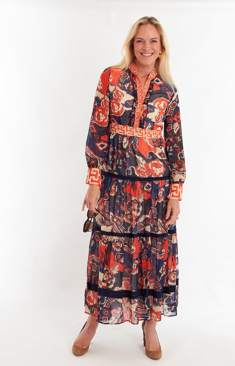 Annabelle Long Sleeve - Whirlwind Navy – CK Bradley