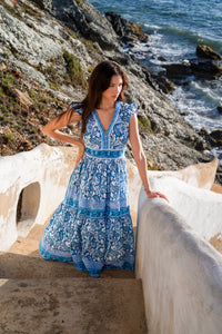 Bindu Celine Dress - Blue Paisley
