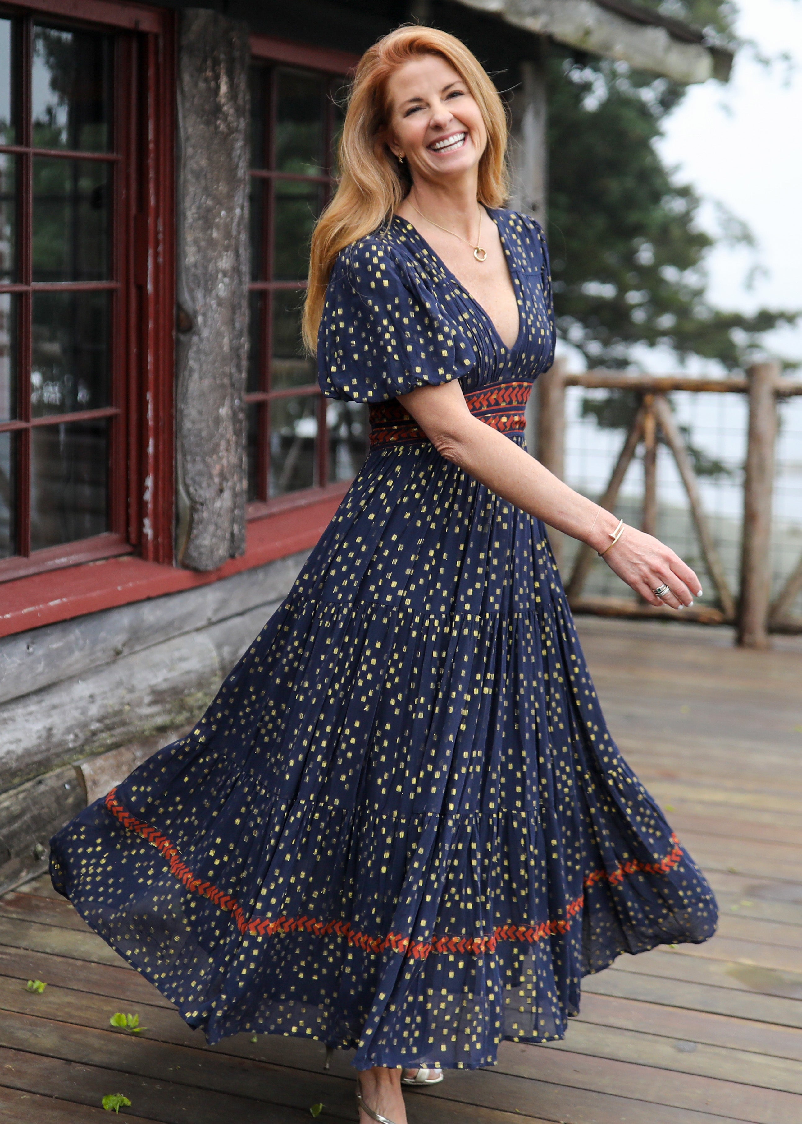 Heather Dress - Navy Blue/Gold Heather Dress - Navy Blue/Gold