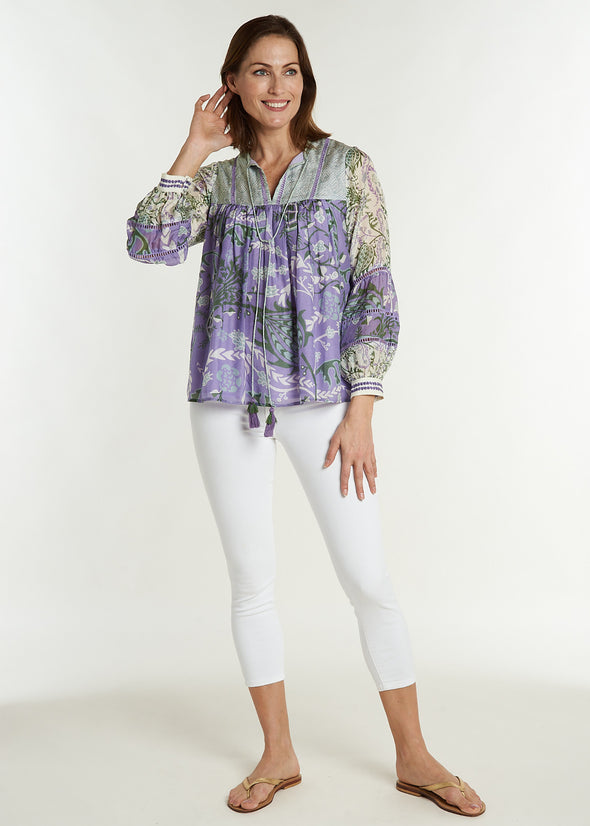 Oopsy Blouse - Frolic Cream and Lavender