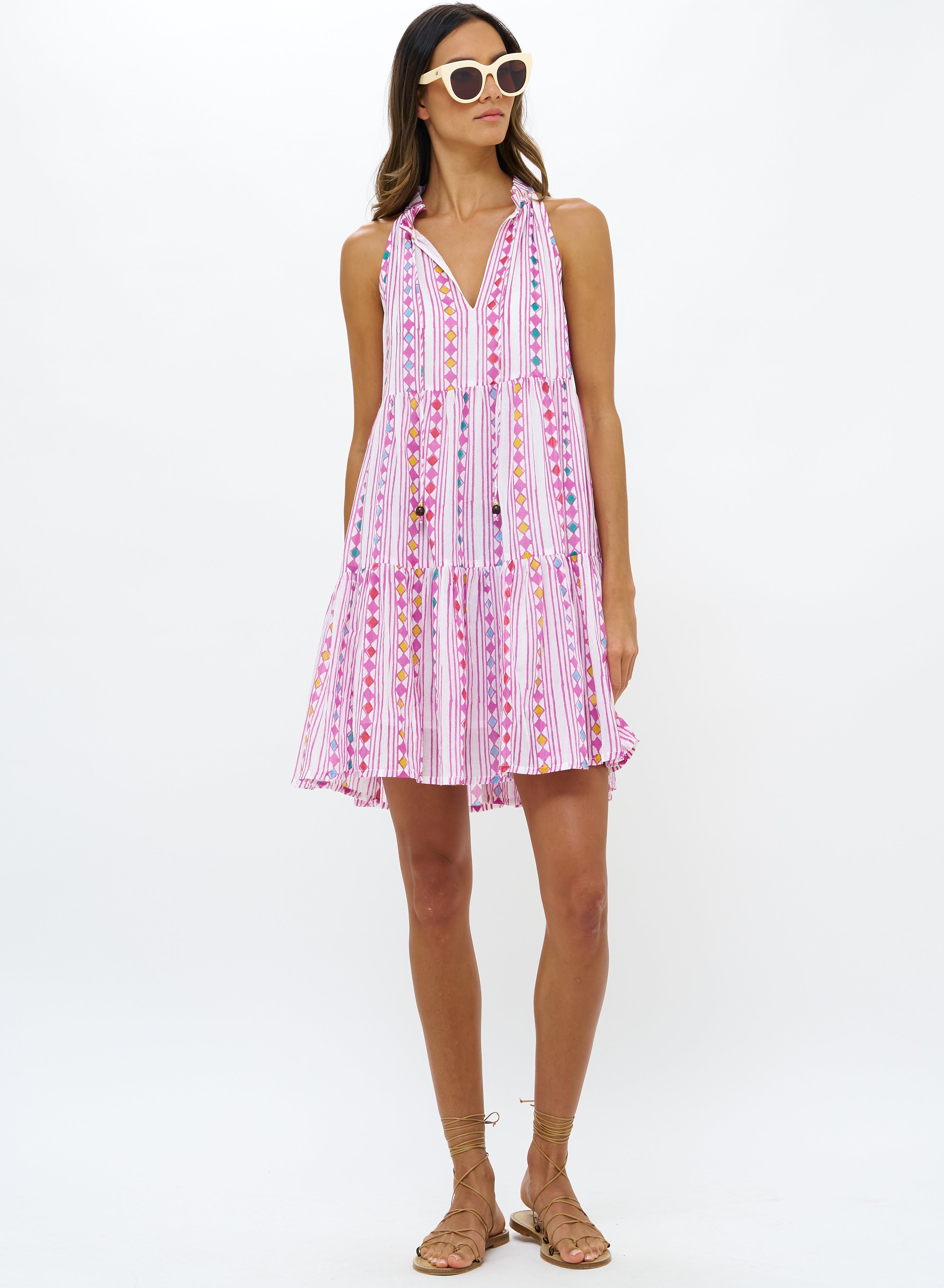 Oliphant Sleeveless Tiered Short Dress