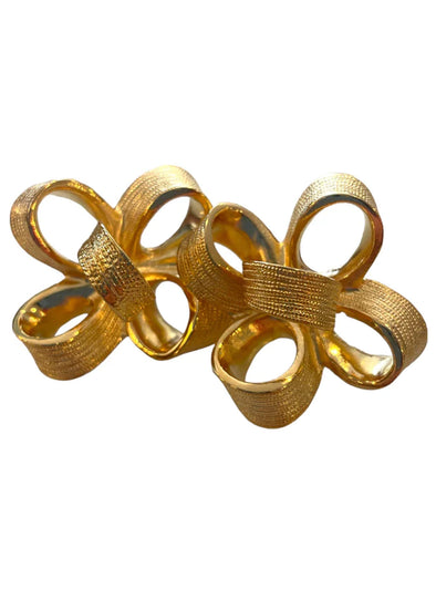 KJL small satin gold bow Earring - Gold