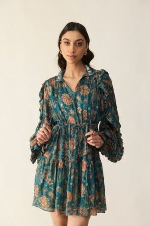 Calling June Limelight Dress - Blue Botanical Calling June Limelight Dress - Blue Botanical