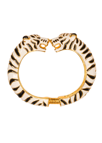 KJL Double Tiger Head Bracelet - Black/White