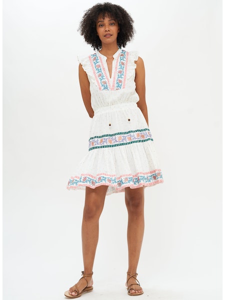 oliphant dress Oliphant Sleeveless Smocked Waist Short Dress