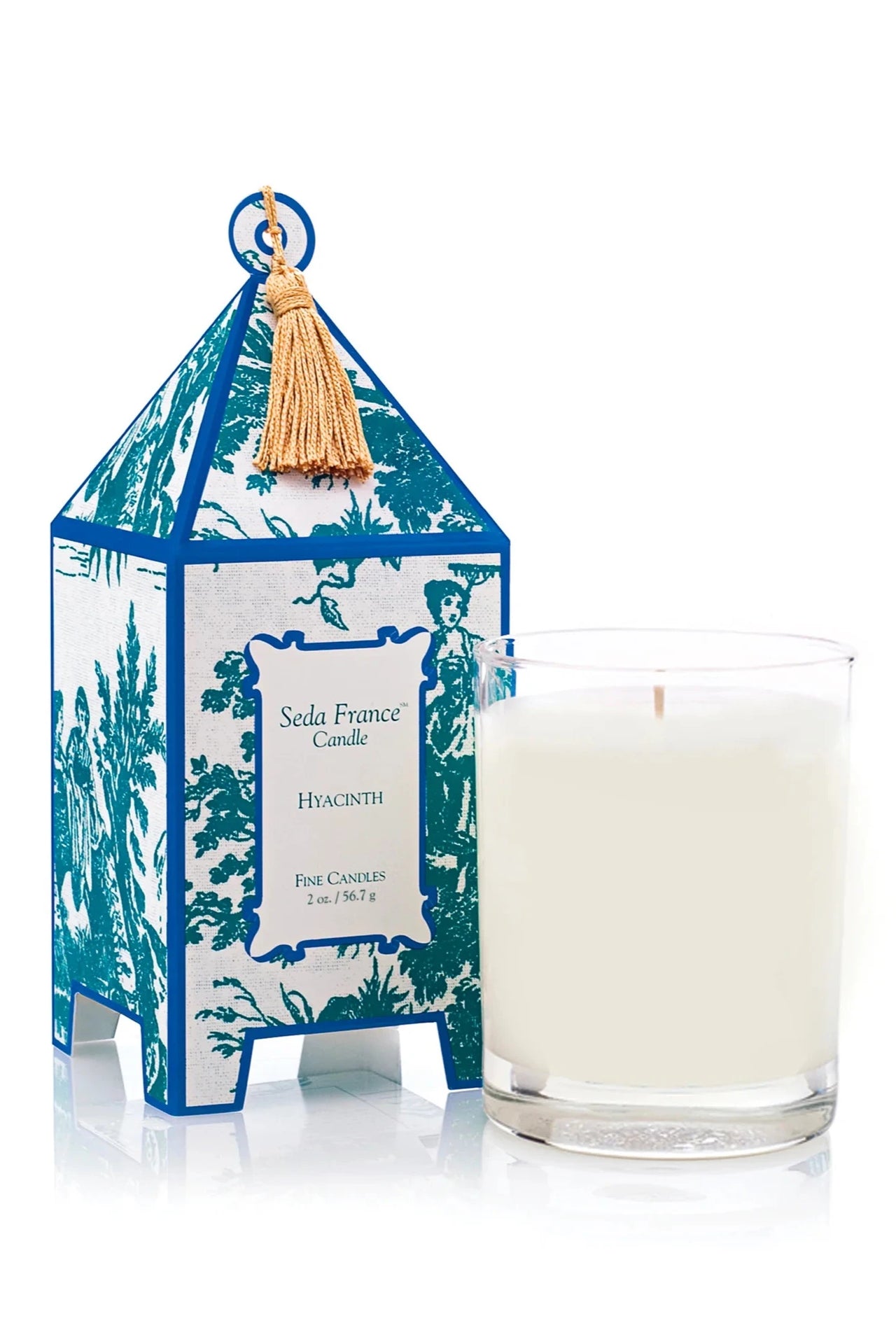 Seda France Toile Mini Pagoda Box Candle - Hyacinth