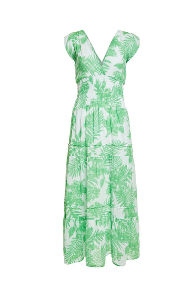 Felicite Smocked Dress - Green Palm