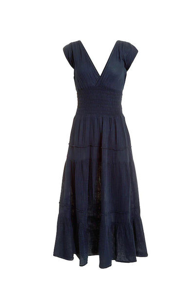 Felicite Smocked Dress - Navy