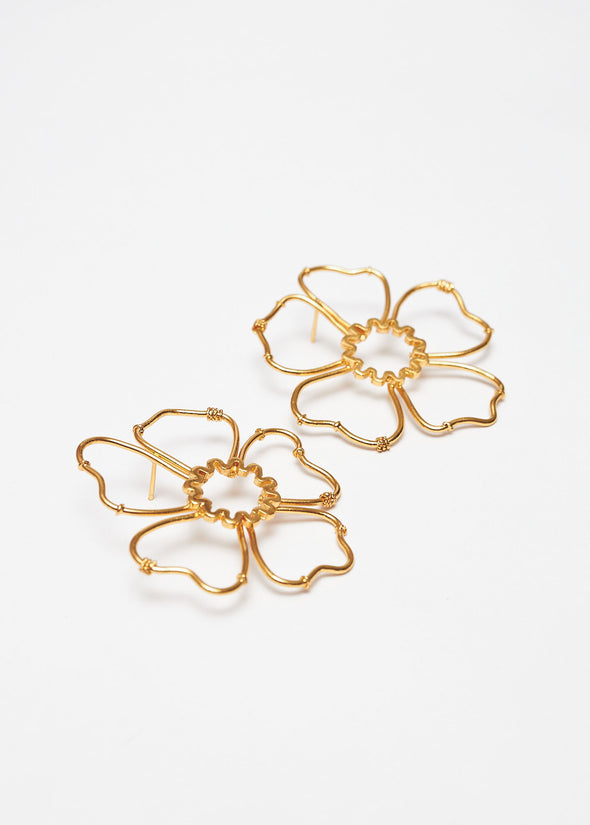 Sara and Flora Aurora Maxi Contour Earring - Yellow