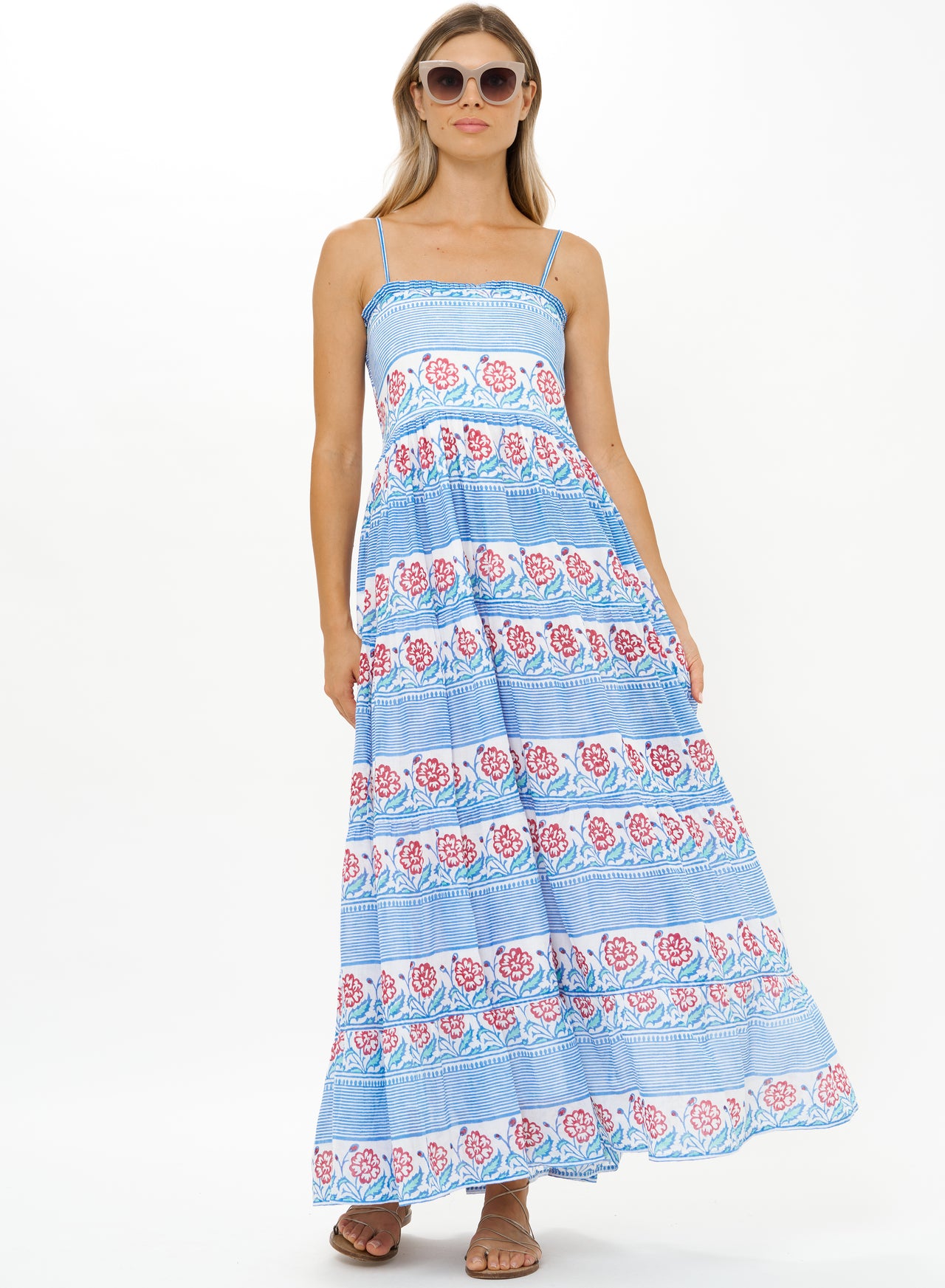 Oliphant Smocked Back Maxi - Borrego Navy