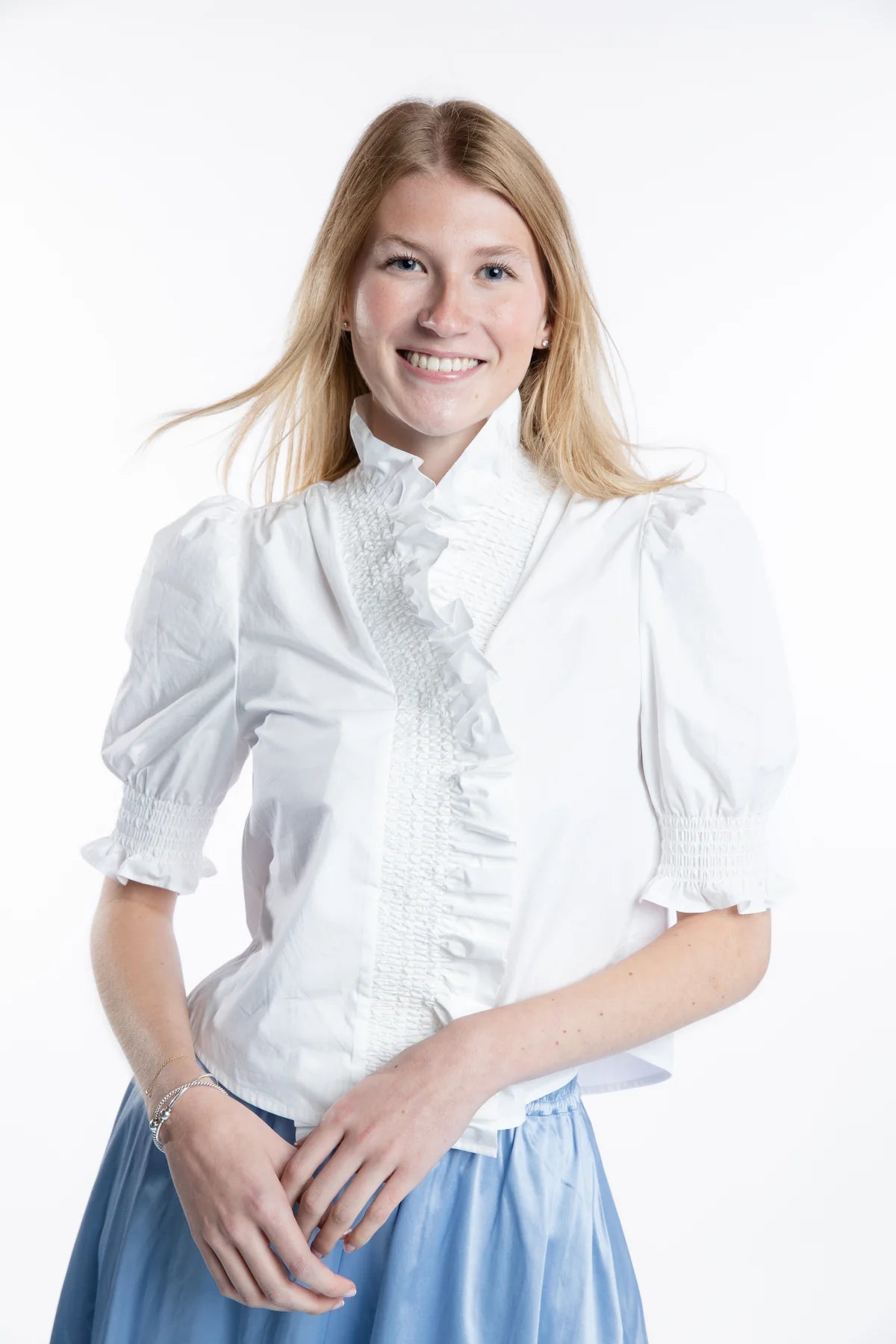 Burgess Kiki Ruffle Shirt - White