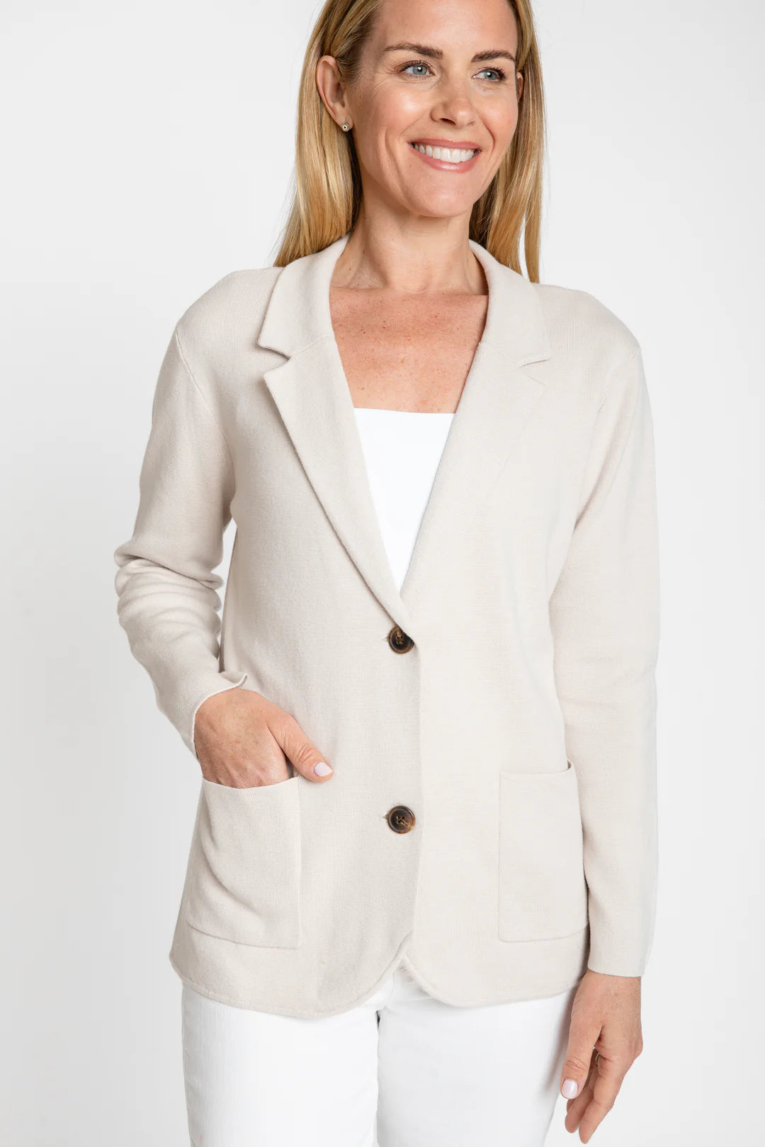 Burgess Milly Knit Blazer - Sand