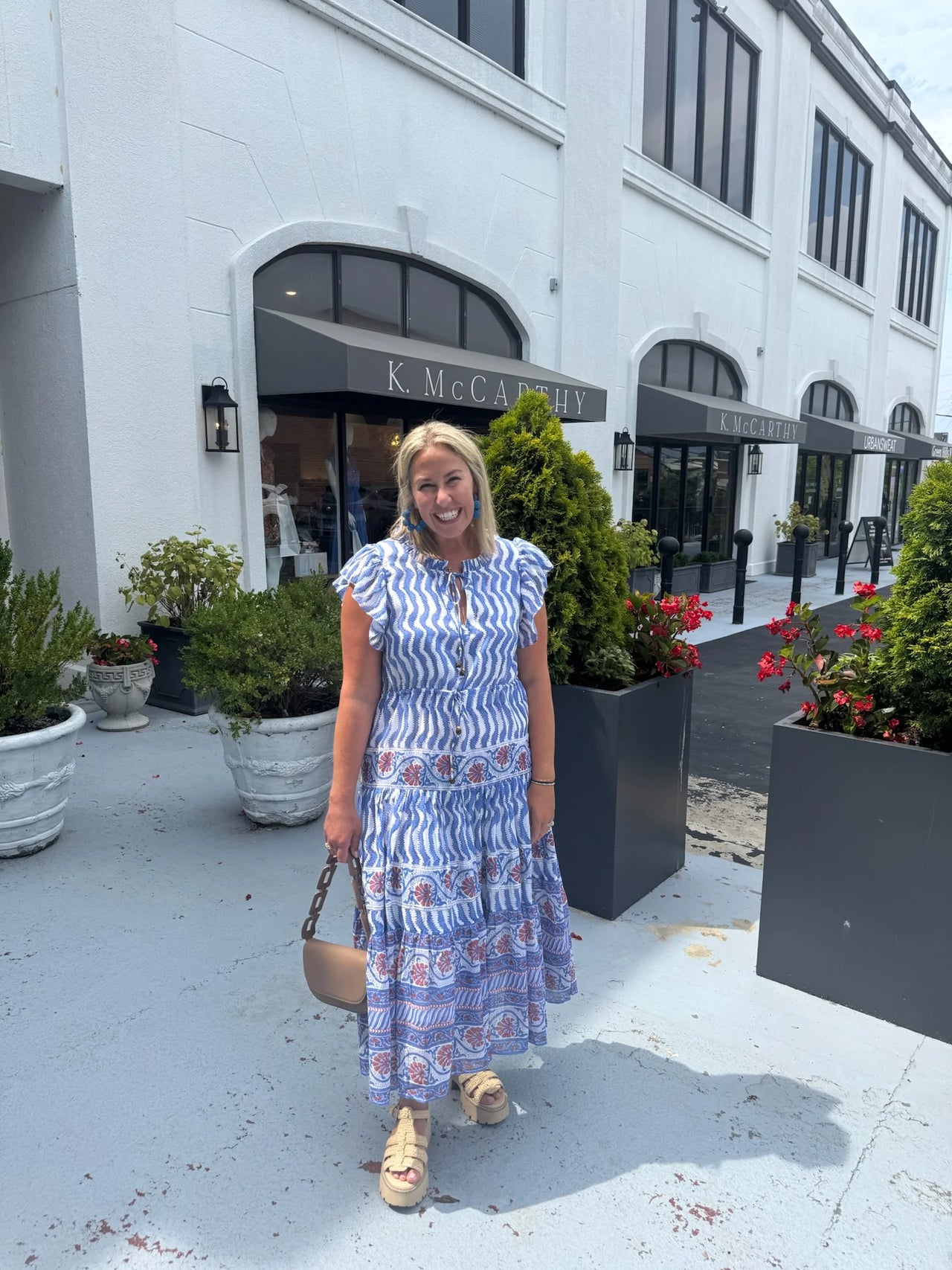 Oliphant Cinched Flirty Maxi - Sierra Blue