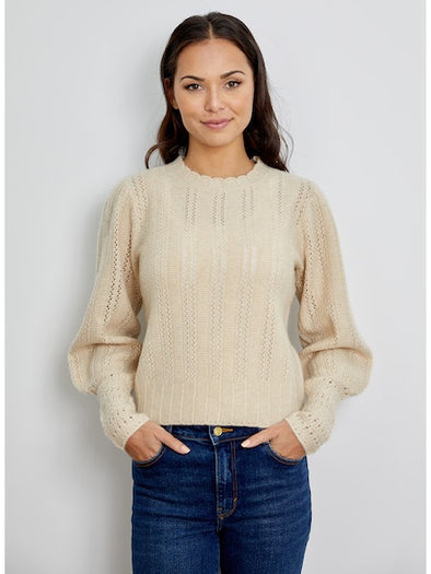 Design History Scallop Neck Cashmere Sweater - Beige