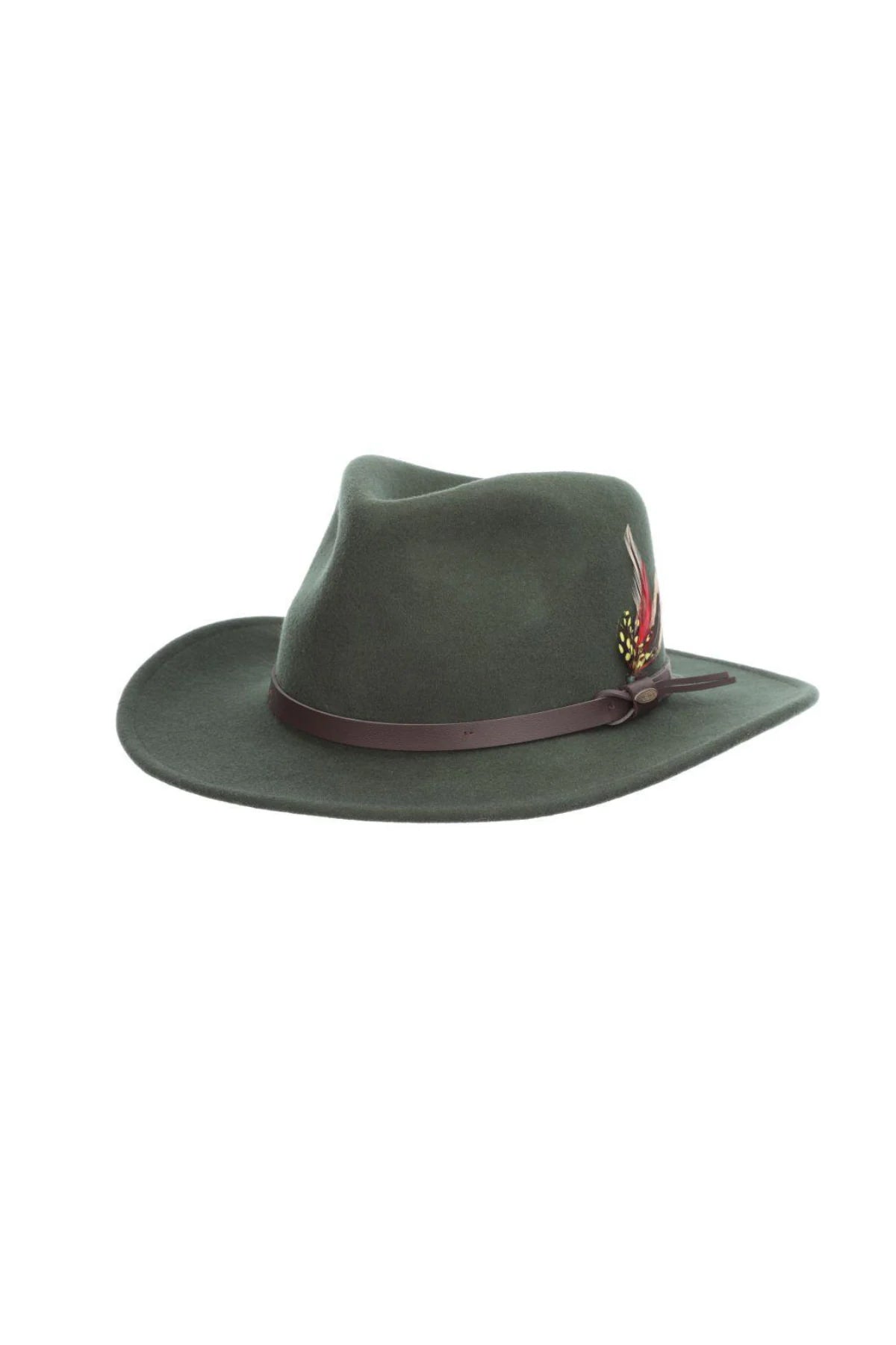Scala Wool Felt Outback Hat - Olive