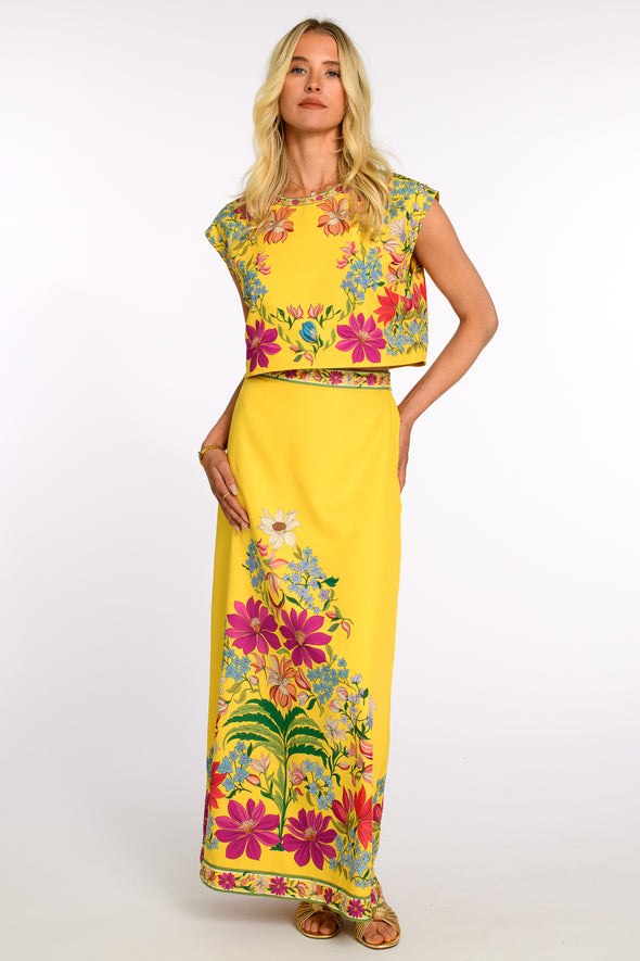 Elizabeth James Mila Skirt - Tapestry Yellow