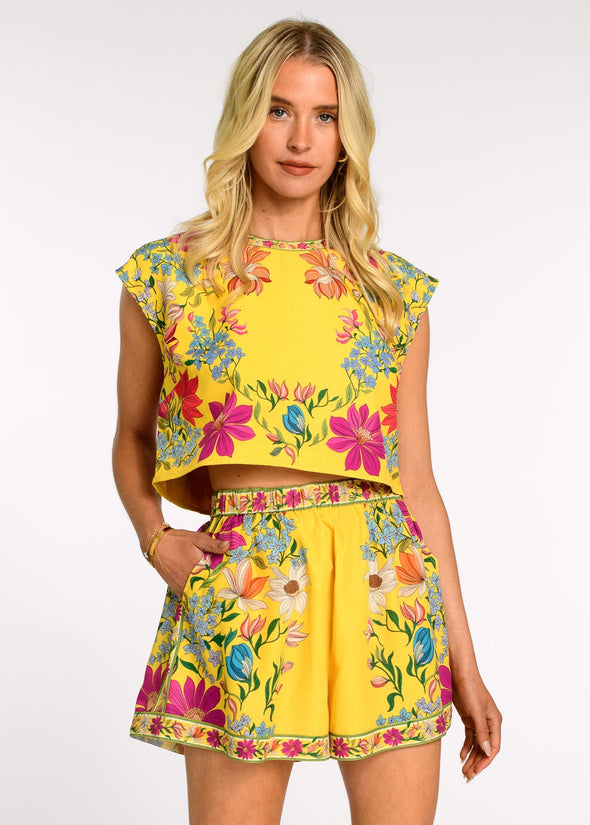 Elizabeth James Charlie Shorts - Tapestry Yellow