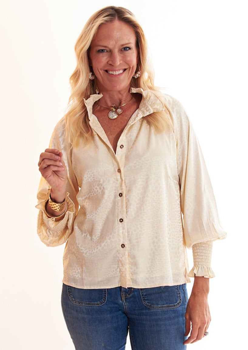 Frau Blouse - Cream Dot – CK Bradley, image size:817x1152