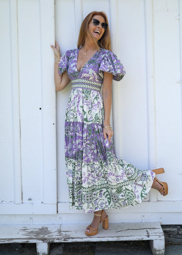 Heather Dress - Frolic Cream and Lavender