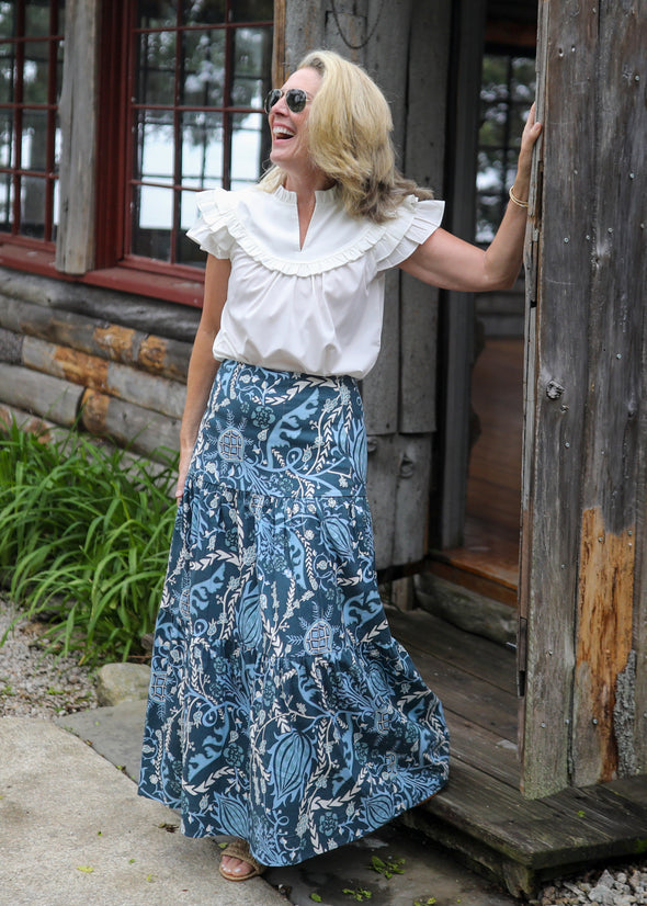 Samana Skirt - Frolic Aegean Blue