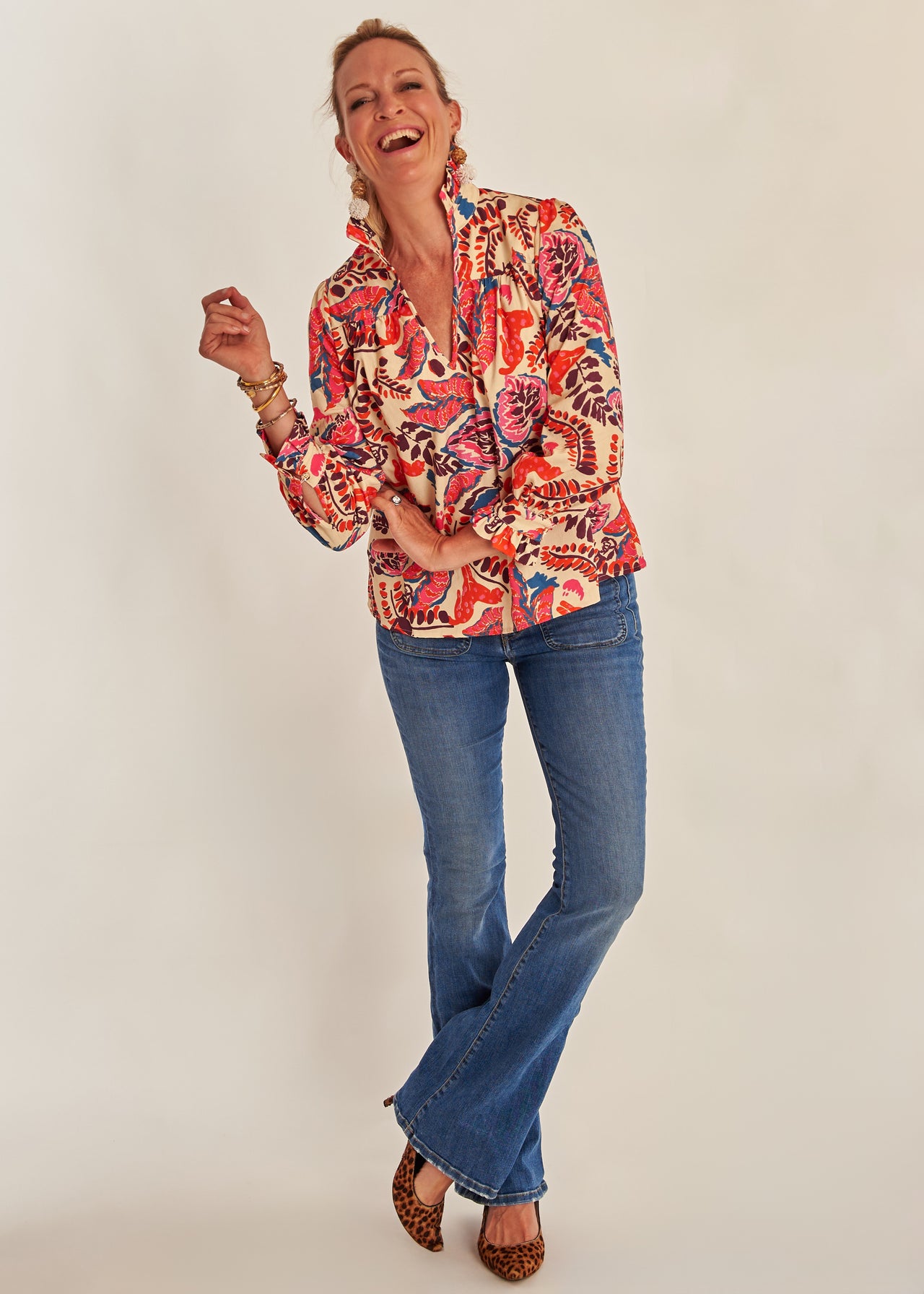 Aspen Blouse - Puma Coral