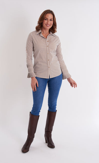 Brooks Shirt - Taupe Stripe