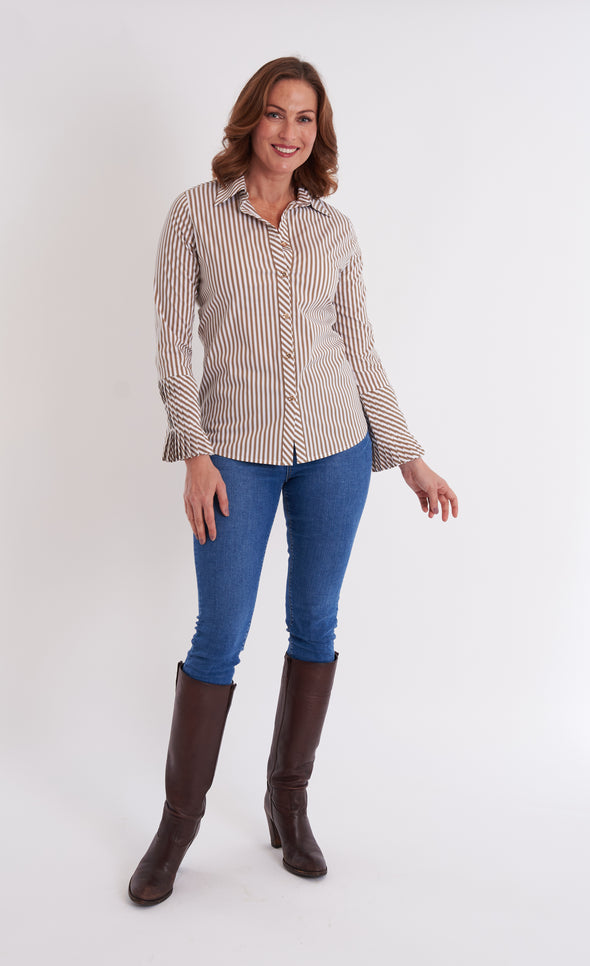 Brooks Shirt - Taupe Stripe