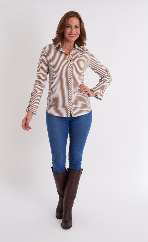 Brooks Shirt - Taupe Stripe