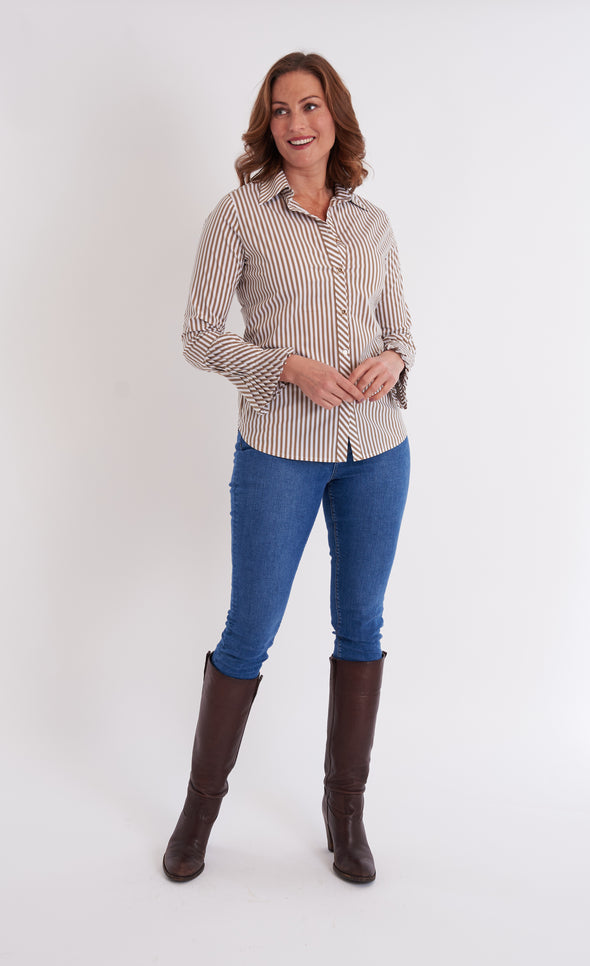 Brooks Shirt - Taupe Stripe