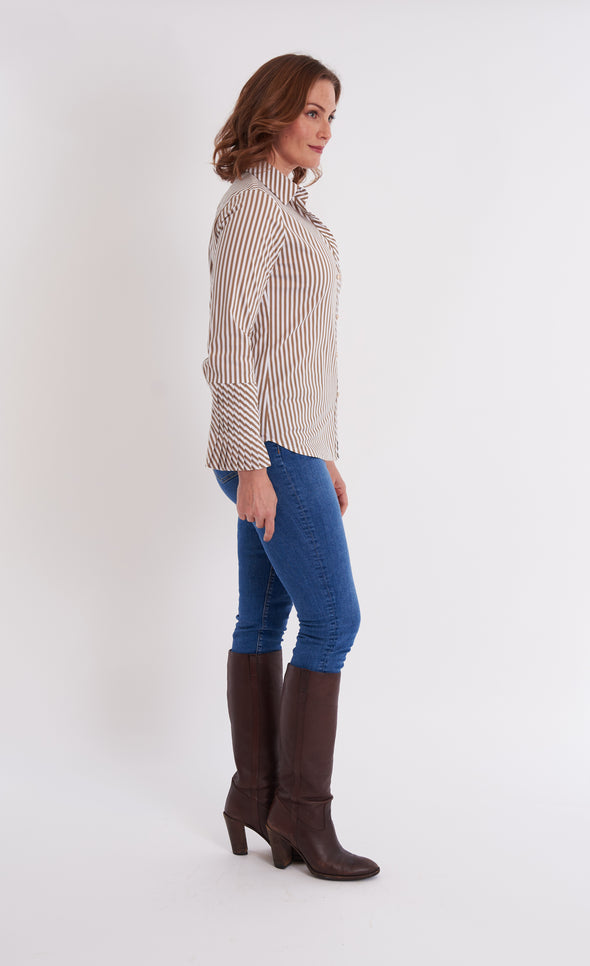 Brooks Shirt - Taupe Stripe