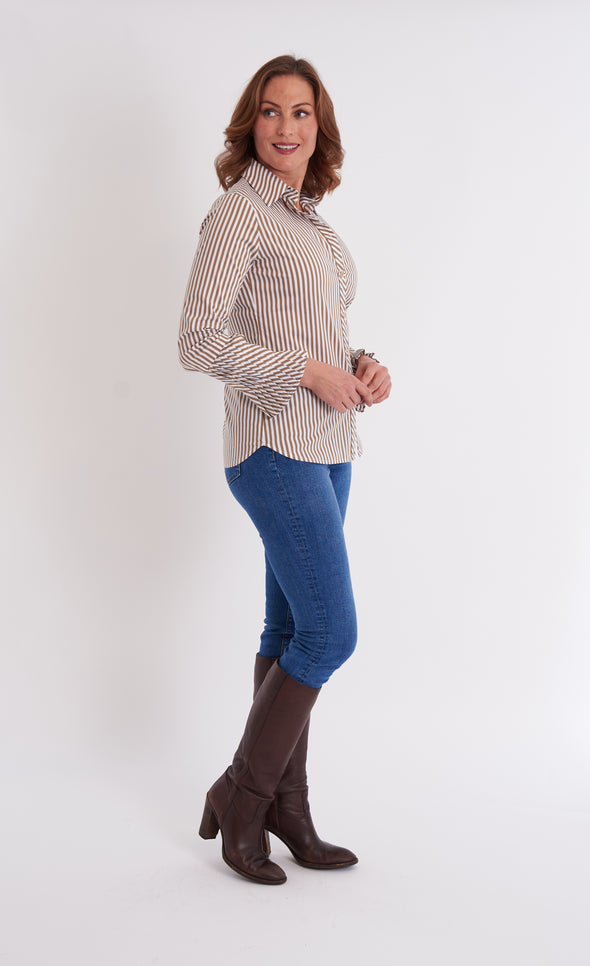 Brooks Shirt - Taupe Stripe