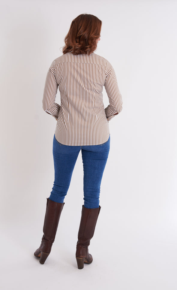 Brooks Shirt - Taupe Stripe