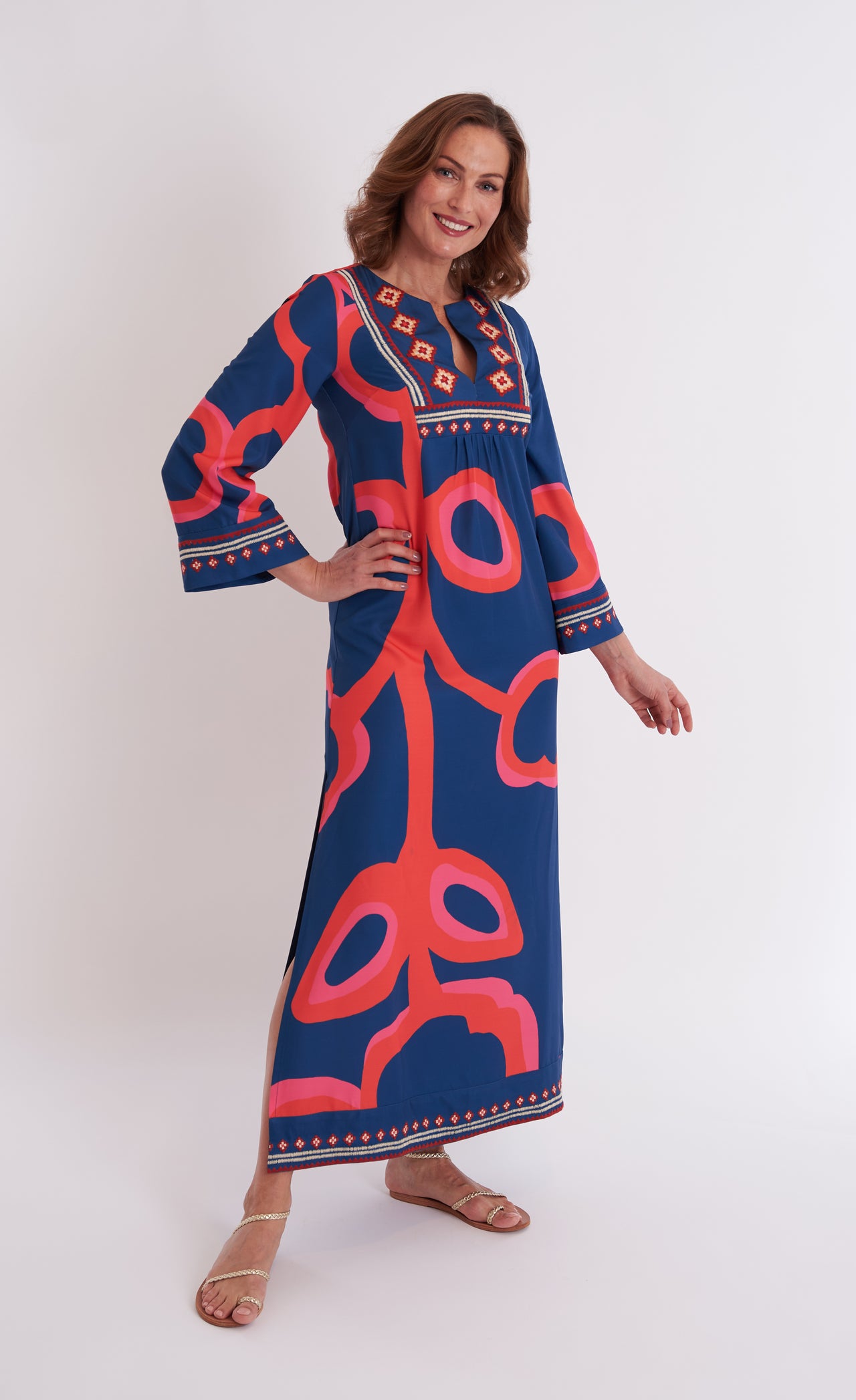Crispell Caftan - Ocean Fire