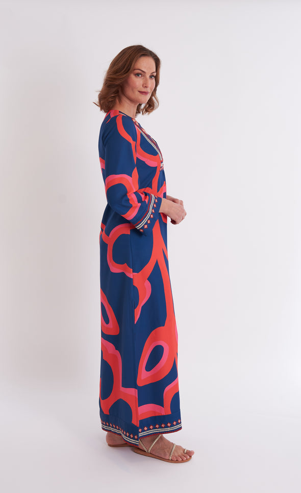 Crispell Caftan - Ocean Fire