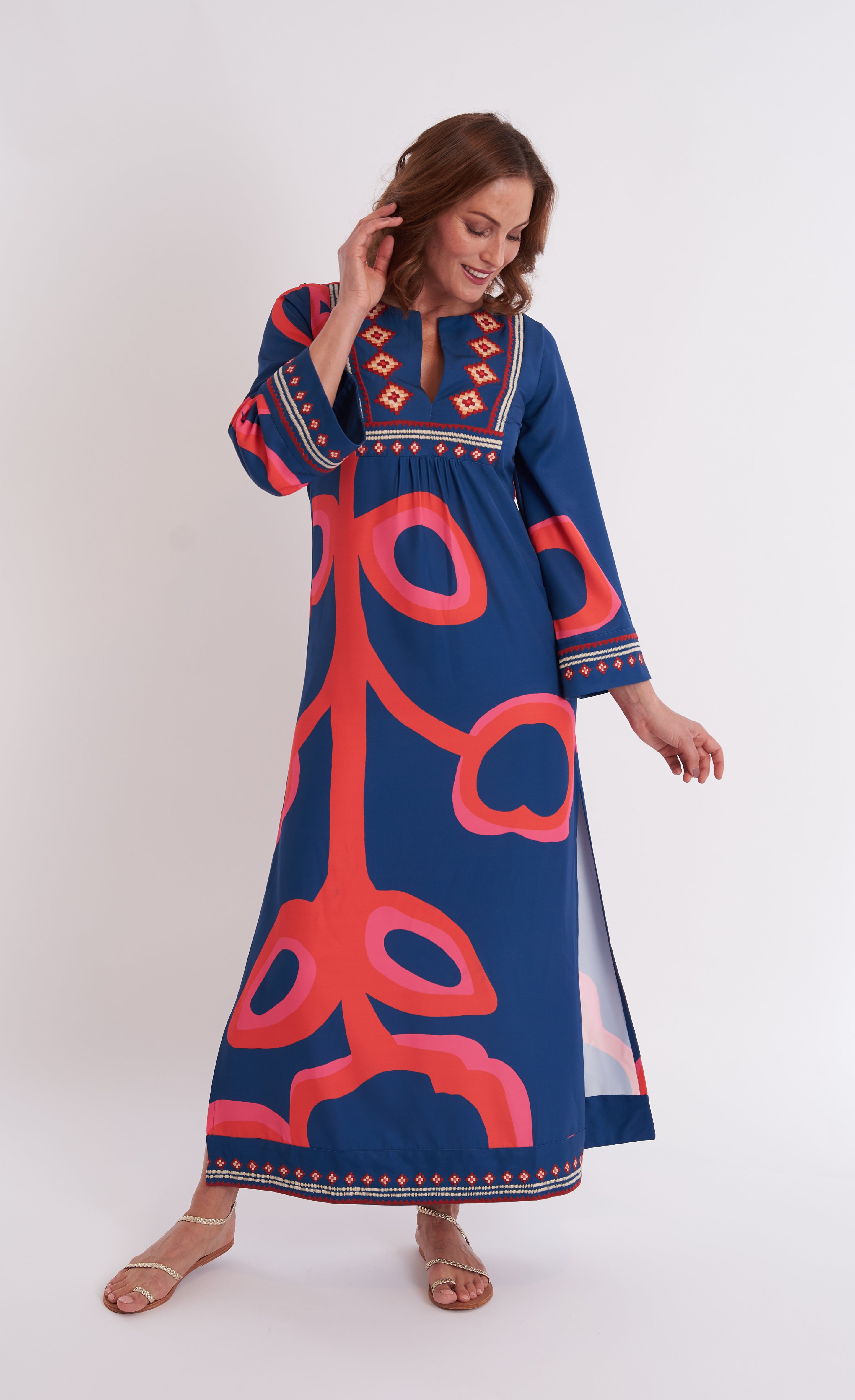 Crispell Caftan - Ocean Fire