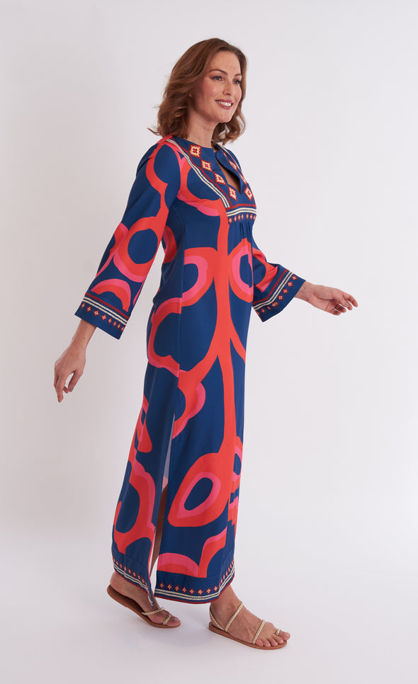 Crispell Caftan - Ocean Fire