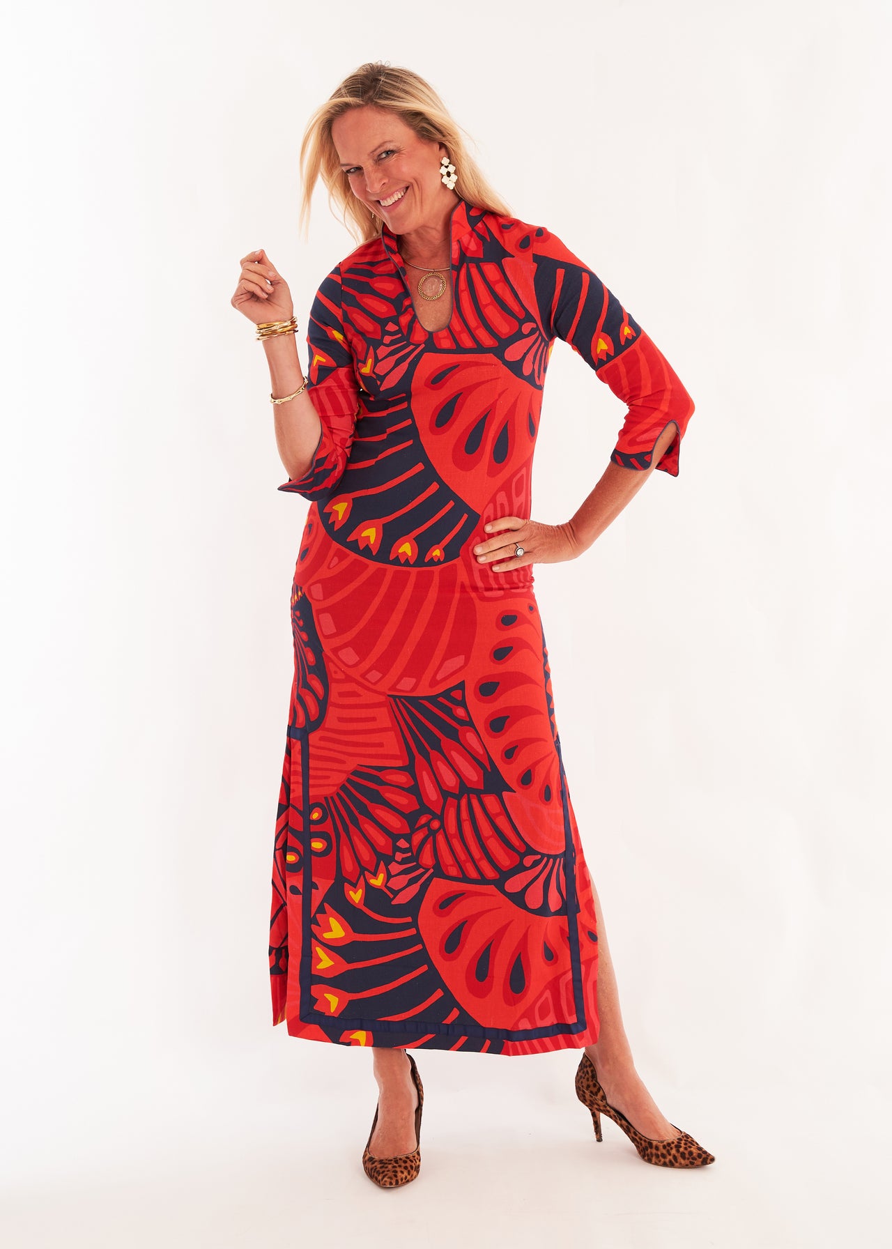 Rollins Dress - Paddle Chili Pepper