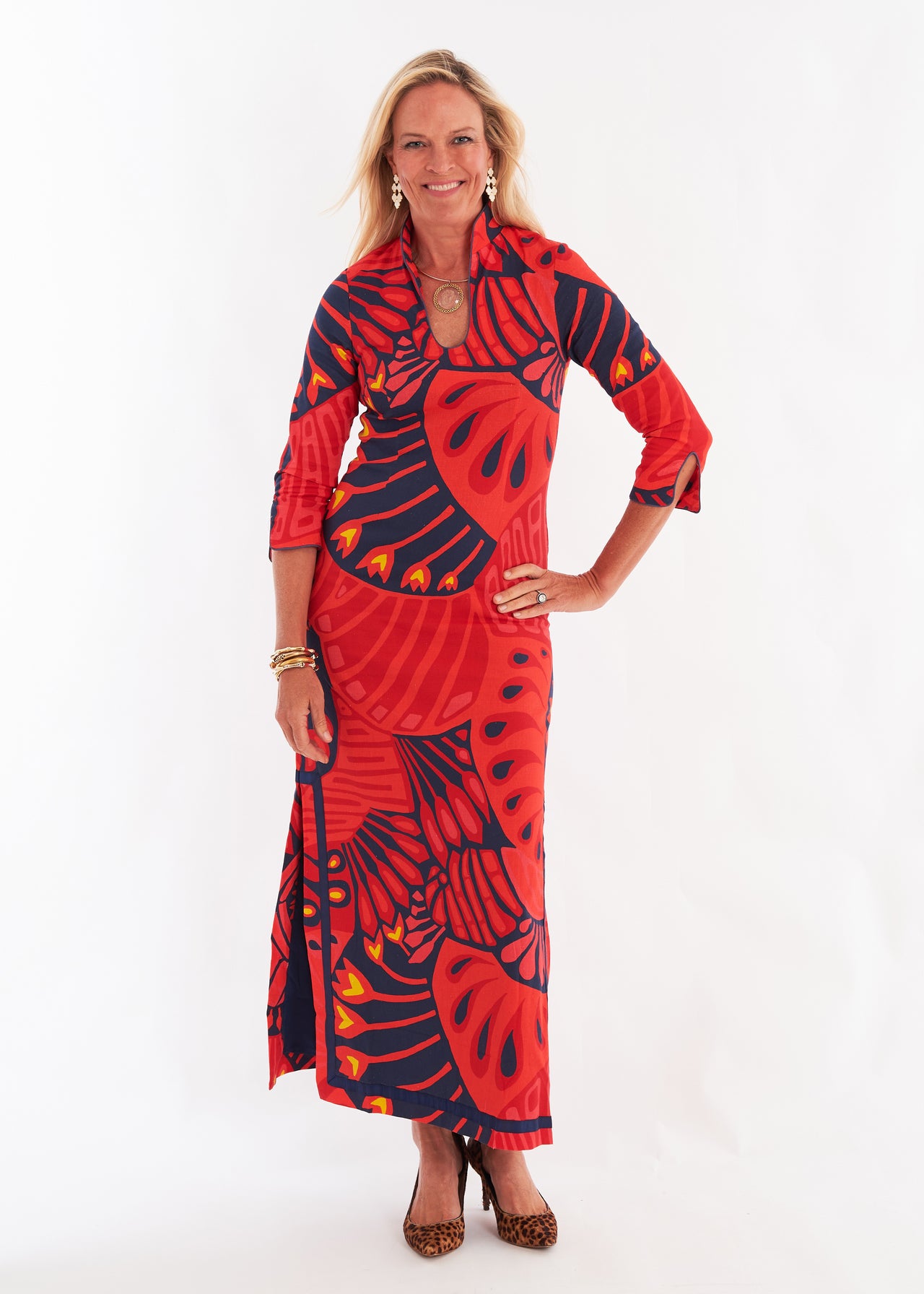 Rollins Dress - Paddle Chili Pepper
