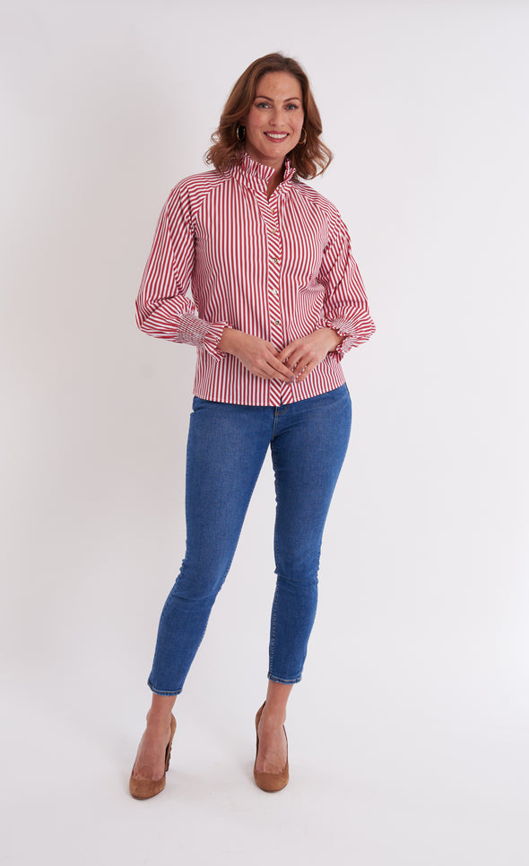 Frau Blouse - Mulberry Stripe