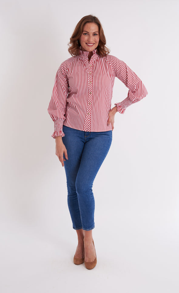 Frau Blouse - Mulberry Stripe