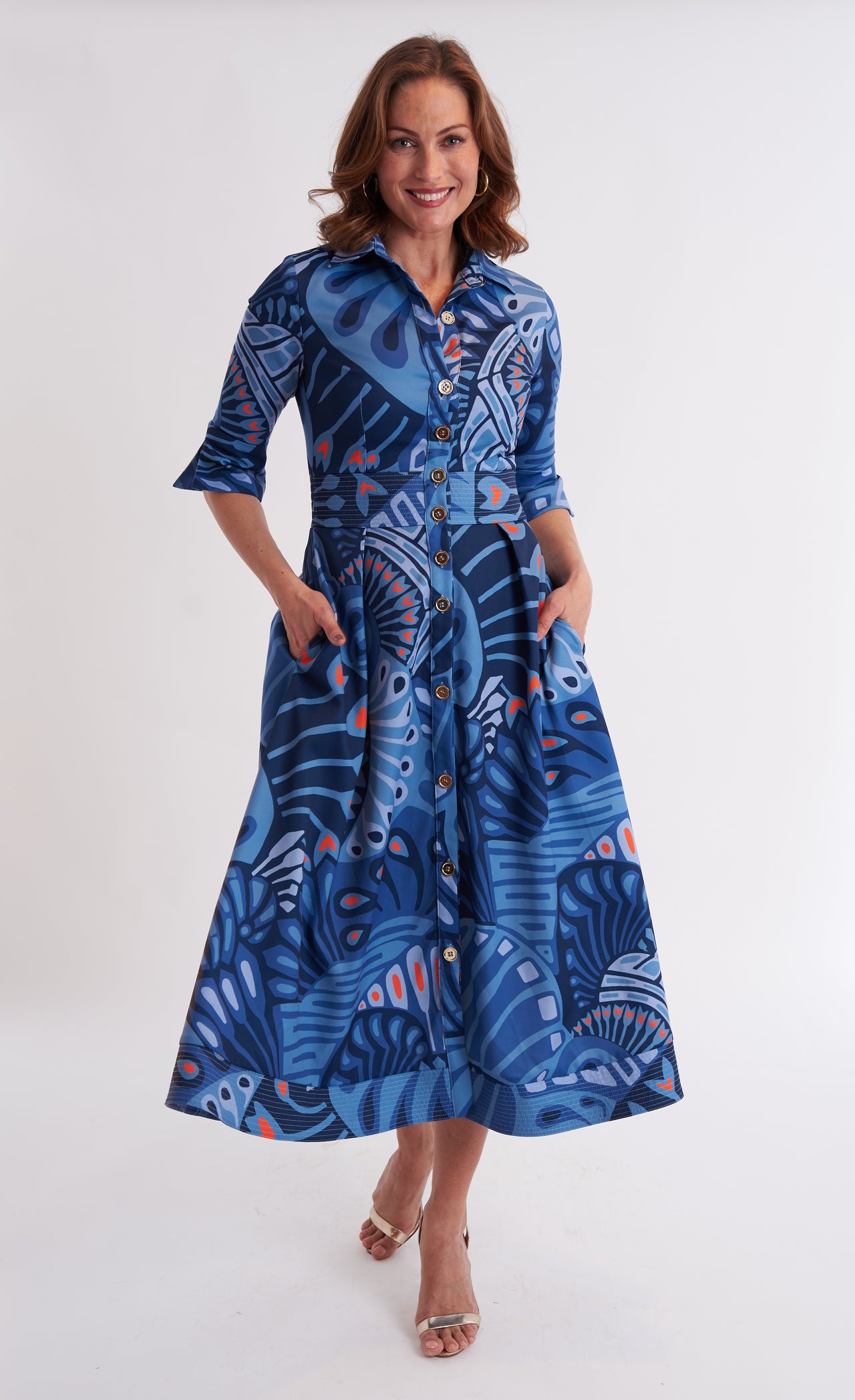 Monaco Dress - Paddle Ocean Fog