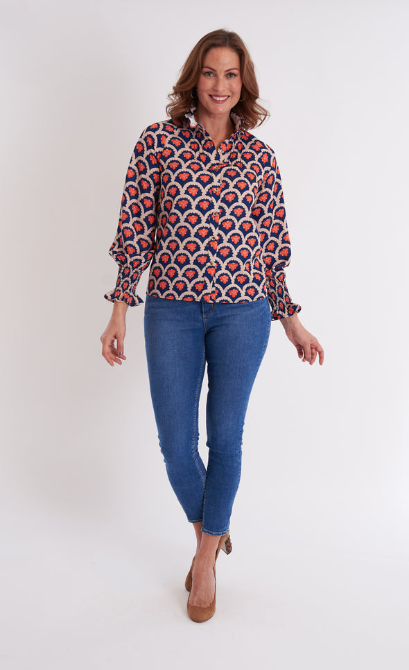 Plato Blouse - Camber Naval Blue