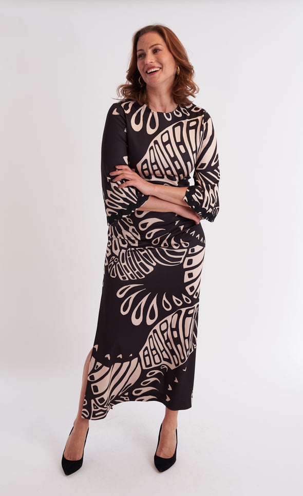 Cassandra Dress - Paddle Black