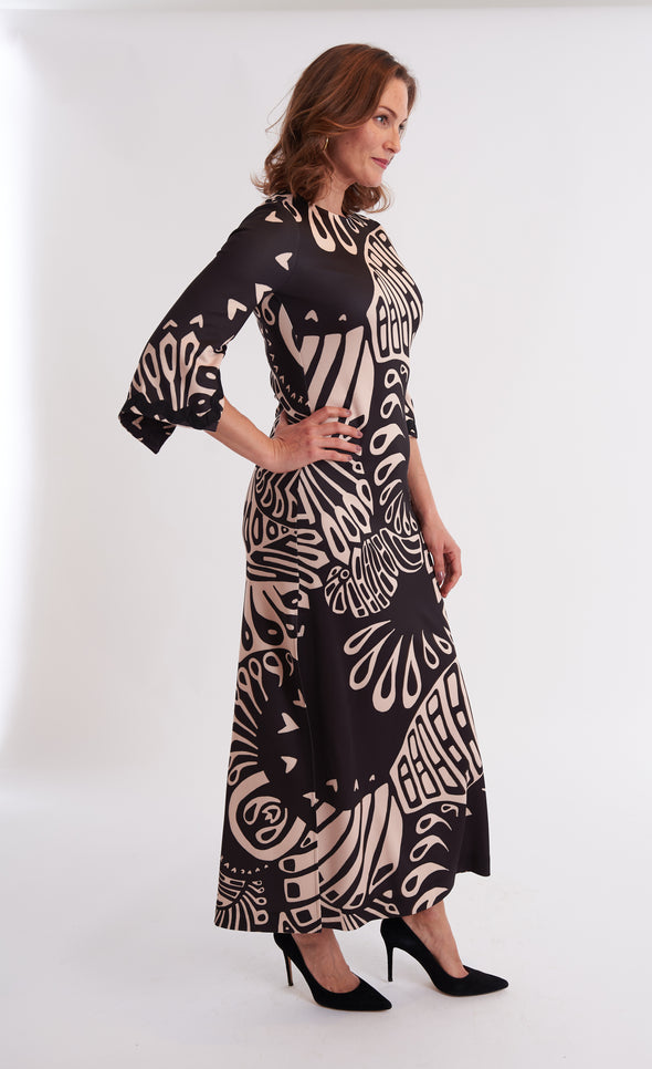Cassandra Dress - Paddle Black