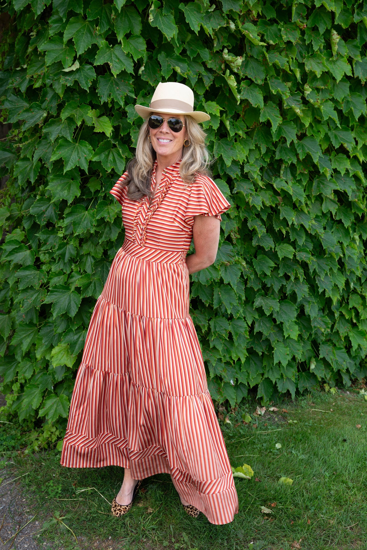 Doon Dress - Terracotta Stripe