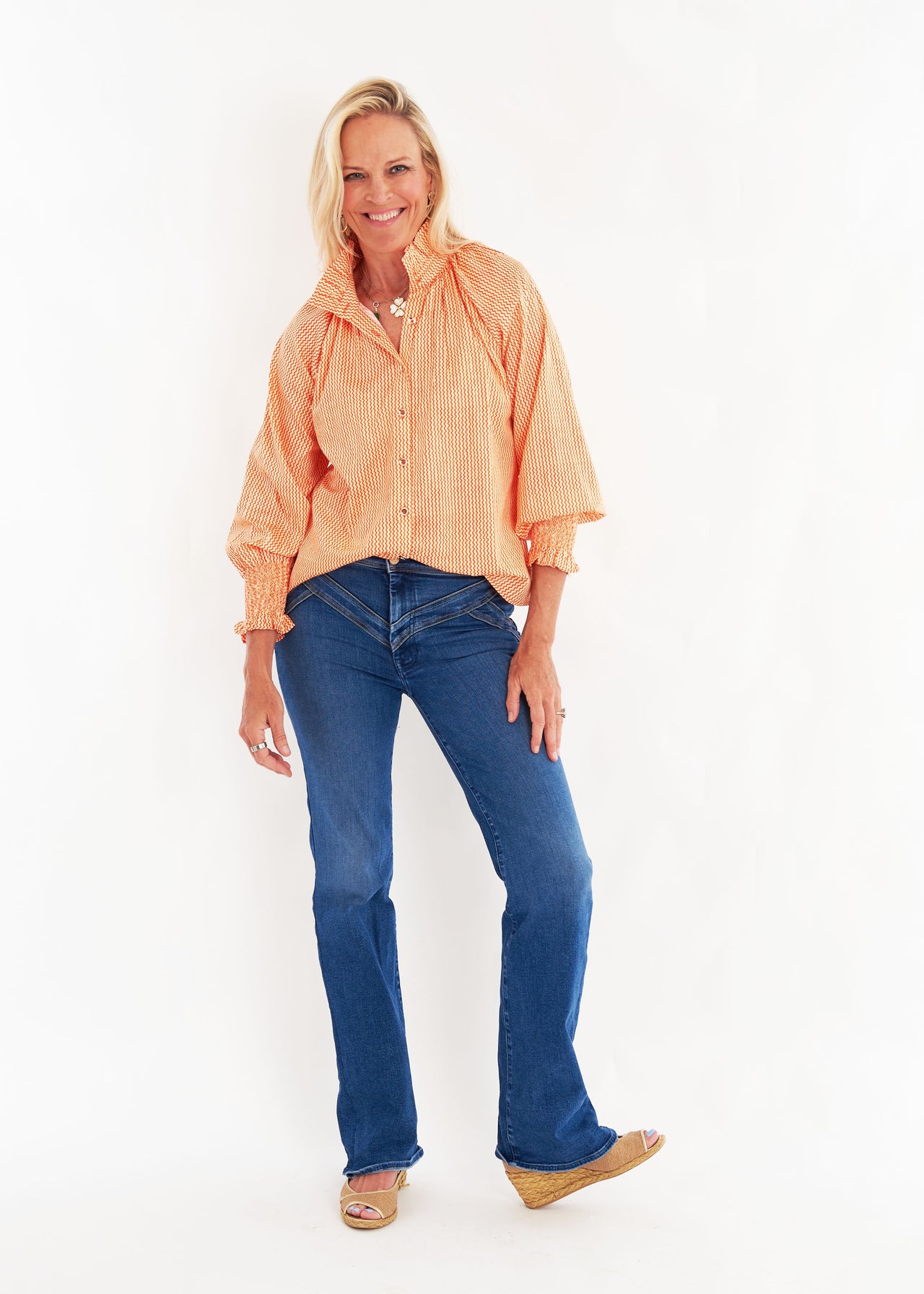 Frau Blouse - Doodle Orange