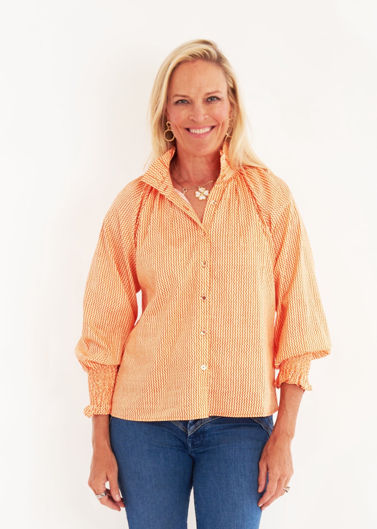 Frau Blouse - Doodle Orange