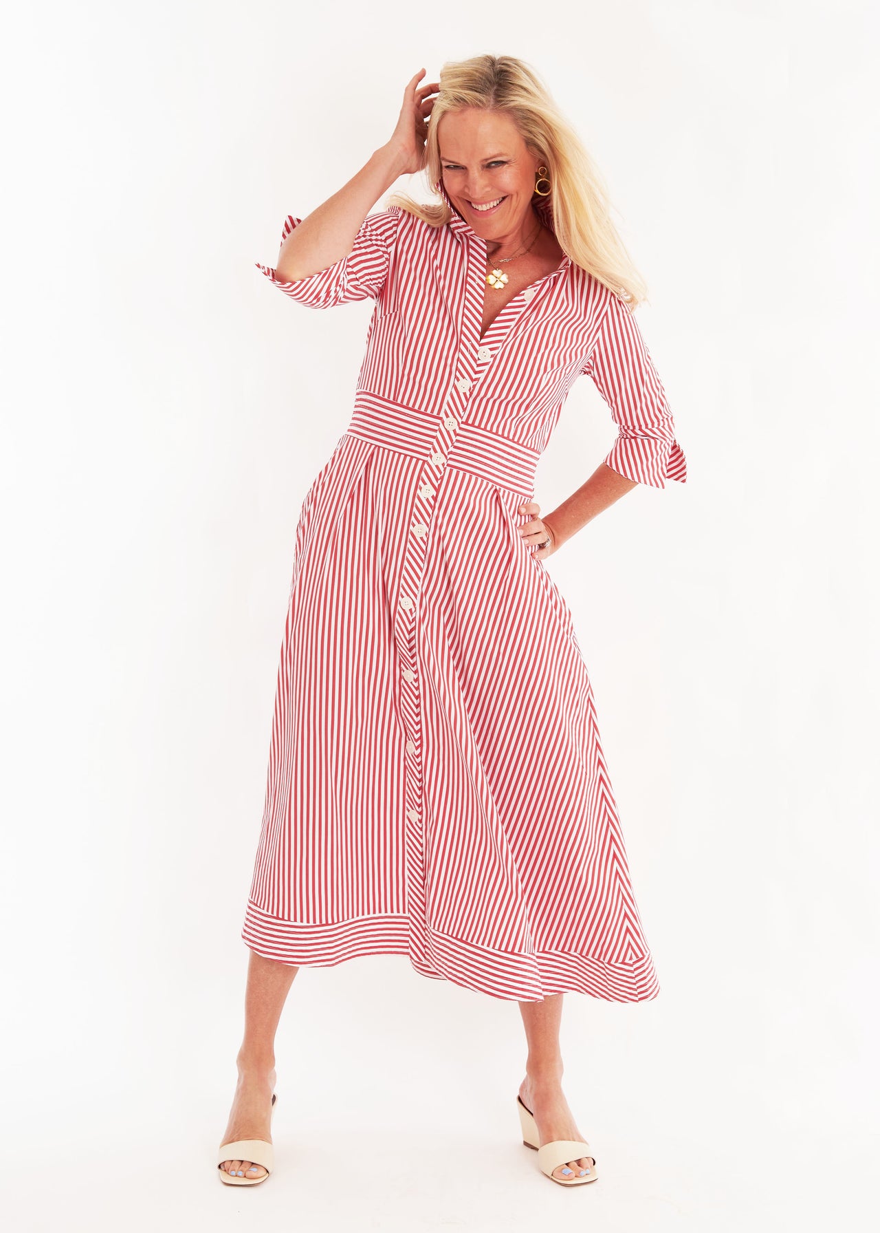 Monaco Dress - Mulberry Stripe