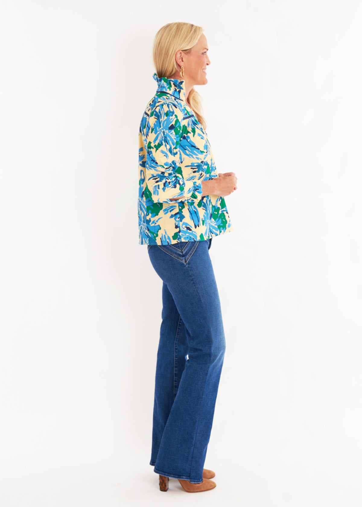 Aspen Blouse - High Tide Blue Steel
