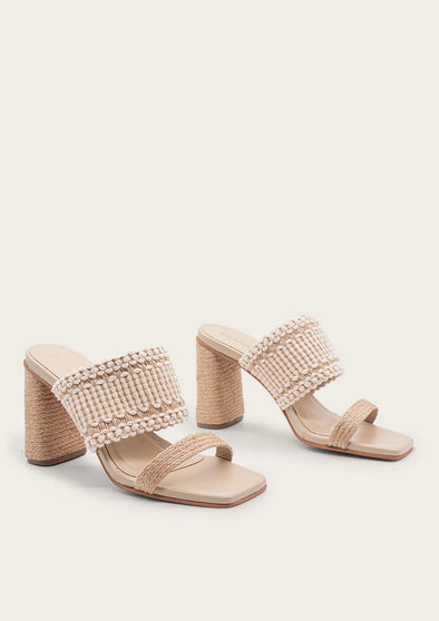 Kaanas Ramie Heels - Beige